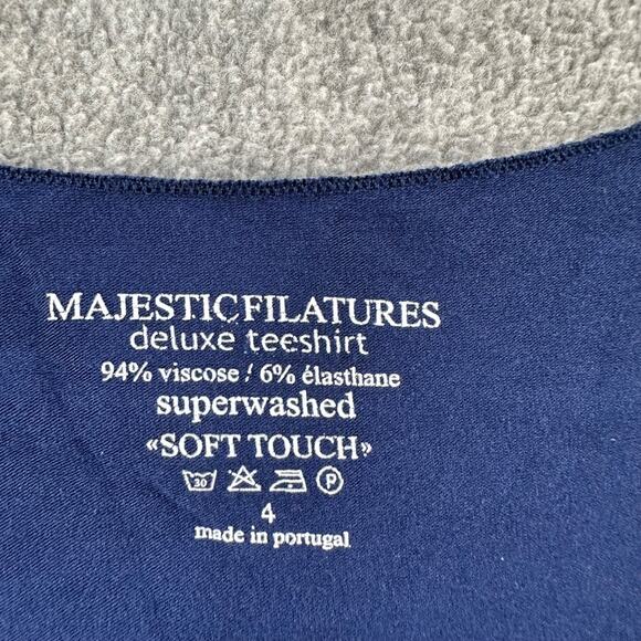 Majestic Filatures Deluxe Tee Shirt Short Sleeve Women's 4 Navy Blue Soft Touch - Picture 3 of 6